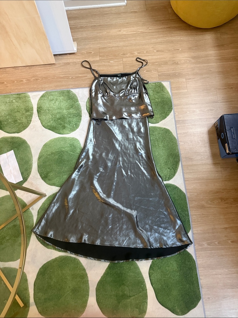 wild fable Shimmery Charcoal Slip Maxi Dress